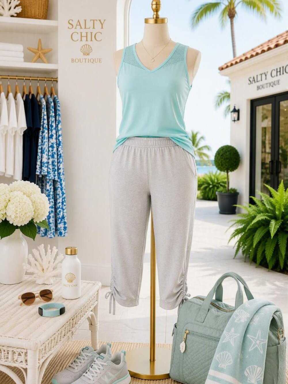 Allison Daley Light Heathered Gray Pull-On Capri Pants